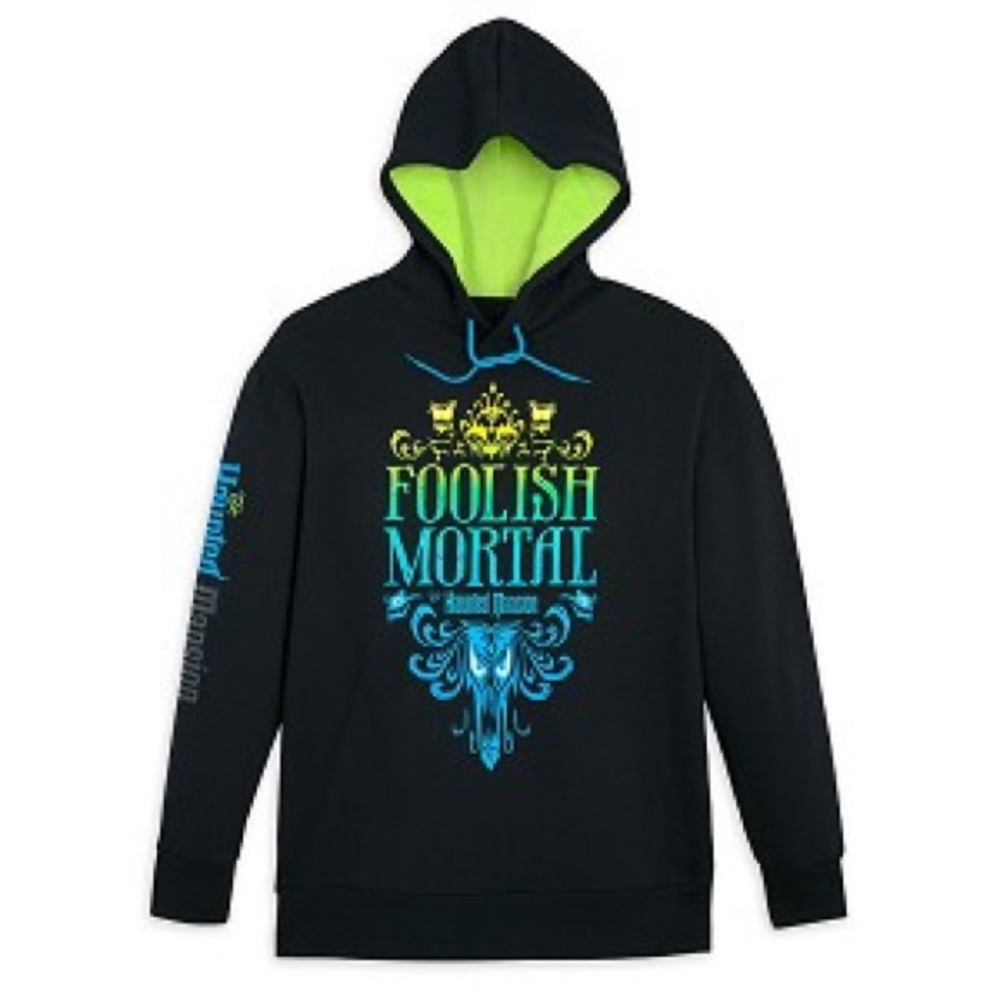 Disney Parks Foolish Mortal Haunted Mansion Black Cotton Hoodie Men’s Size - L